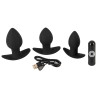 Black Velvets Lot de 3 plugs vibrants Silibutt Noirs